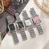 Nuovo quadrante Cinturino in acciaio di lusso Orologio da donna Studente Elegante Semplice Quadrato Orologio al quarzo