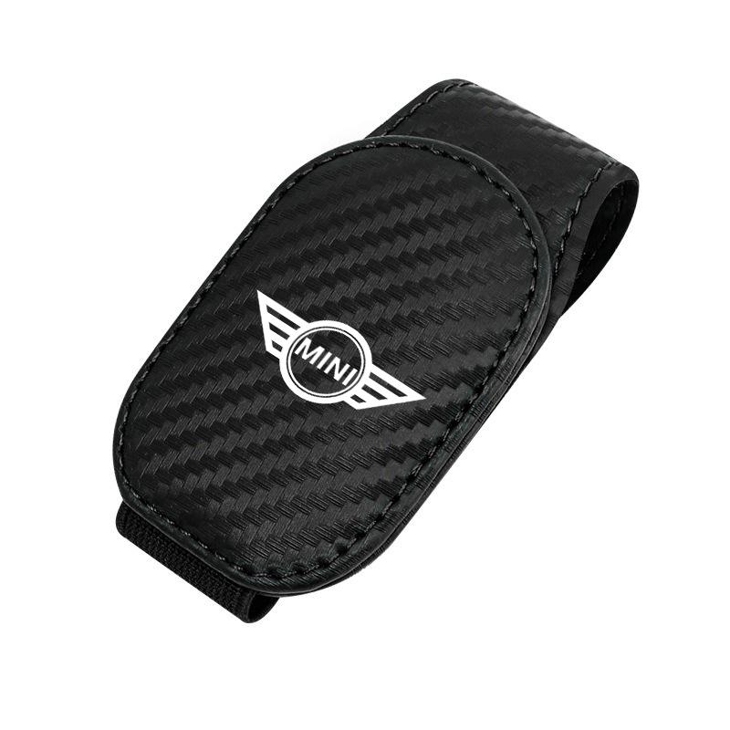 Carbon Fibre/Leather Car Glasses Clip Cards Case Sunglasses Bracket For BMW Mini Cooper R50 R53 R55 R56 R60 R61 F54 F55 F56 F60