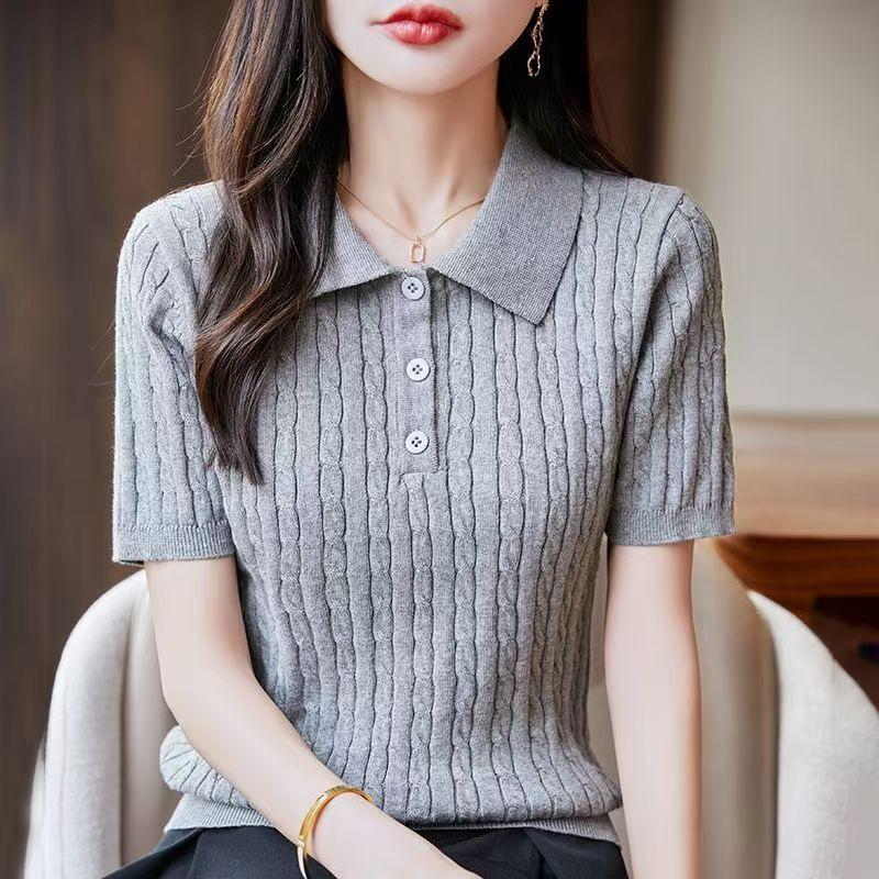 High-Quality Slim Fit Polo Knitwear - Stylish Summer Short Sleeve