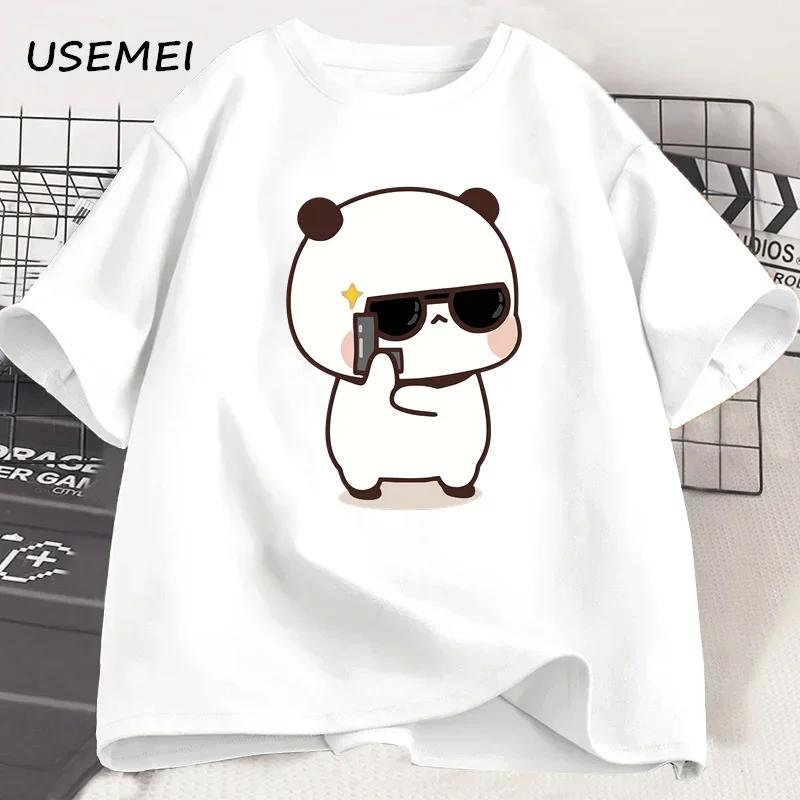 Bubu Dudu Partner T-Shirt Bär Panda Sind Spion Liebe Dinge Partner Tun T-Shirt Niedlich Passend Baumwolle T-Shirt Damen Unisex Geschenk Valentinstag