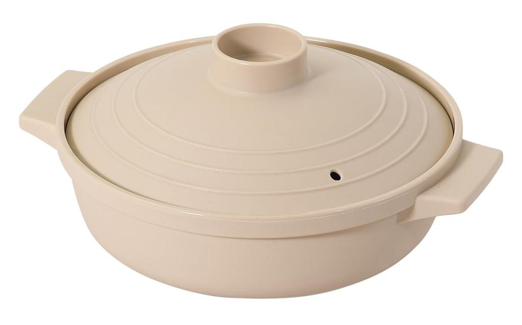 Pearl Metal Microwave SukiyakiYosenabe Cooker, Made In Japan, Microwave Only, Beige, HC-1005