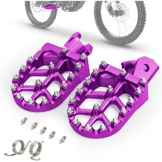 Wider Footpegs CNC for Surron LBX/E-Ride Pro SS/SR/S, Dirt Bike Foot Pegs Non-Slip Wider Design with Heavy-Duty Spring for Sur Ron Eride Pro SS