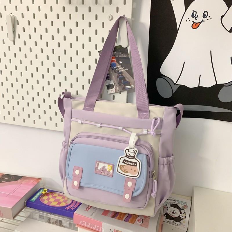 Fashion Color Collision Large Capacity Student Backpack For School Travel And