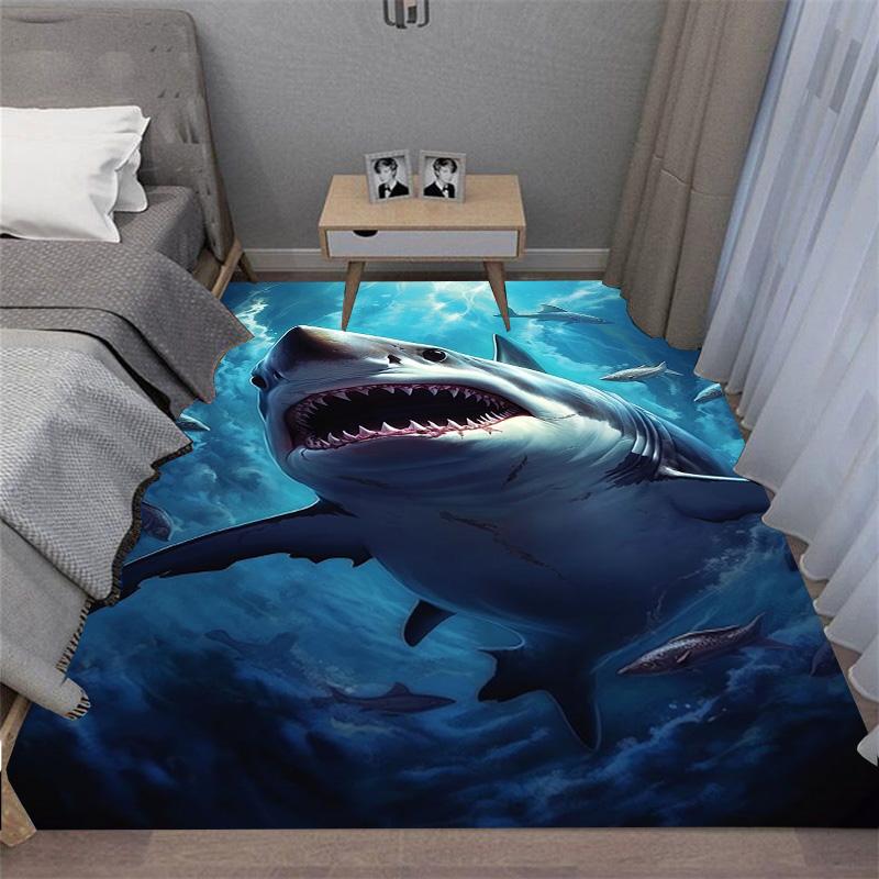 Furchterregender Weißer Hai Weißer Hai Weißer Tod Teppich Bodenmatte Fügt jedem Raum einen großartigen Blickfang hinzu