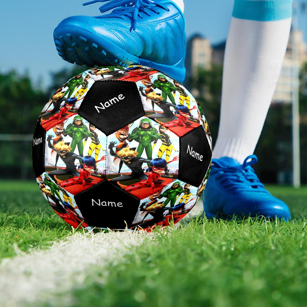Custom Name Miraculous Theme Size 5 Soccer Ball, Suitable for Both Indoor and Outdoor Matches, a Gift Suitable for Everyone.