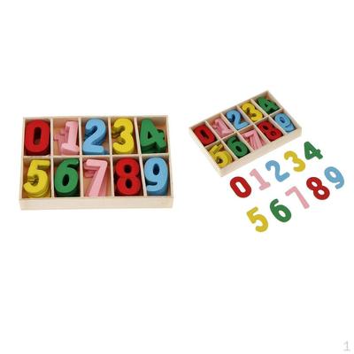 120pc/set Colorful Wooden Shapes 0-9 Arabic Number Pieces for Craft