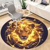 1pc Lion Flame Office Round Area Rug, Under Office Chairs Bedroom Living Room Home Decor, Room Deco