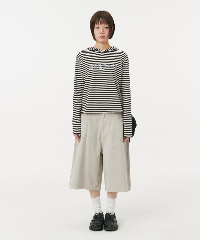Ohesio Striped Hooded Long Sleeve, Brown