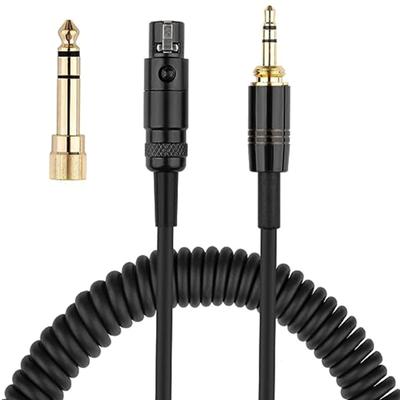Durable Coiled Cable with 6.35mm Adapter for Q701/K712/K702/K240/K240 MKII/K141/K171 Headphones Clear Sound Cord