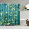 Watercolor Tropical Leaves Shower Curtain Waterproof Mildew Resistant Polyester Fabric With 12 Hooks Easy Installation For Bathr