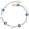 kelistom 925 Sterling Silver Bracelets for Women Teens, Love Heart Charm Chain Bracelet Bangle Fashion Jewelry Gifts