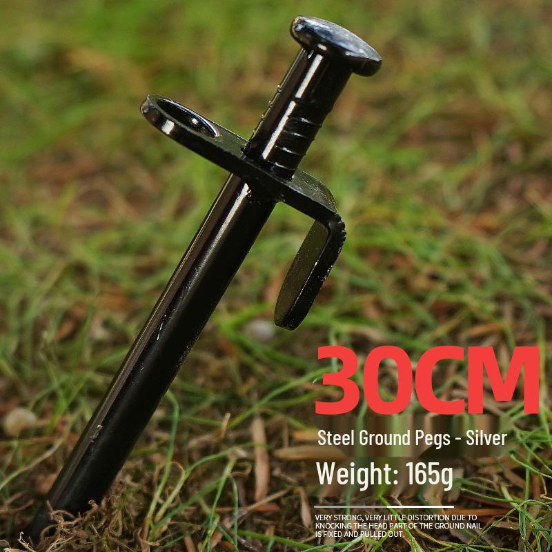 30CM Black Outdoor Steel Canopy and Tent Ground Nails - Thickened and Lengthened Steel Hardware for Snow