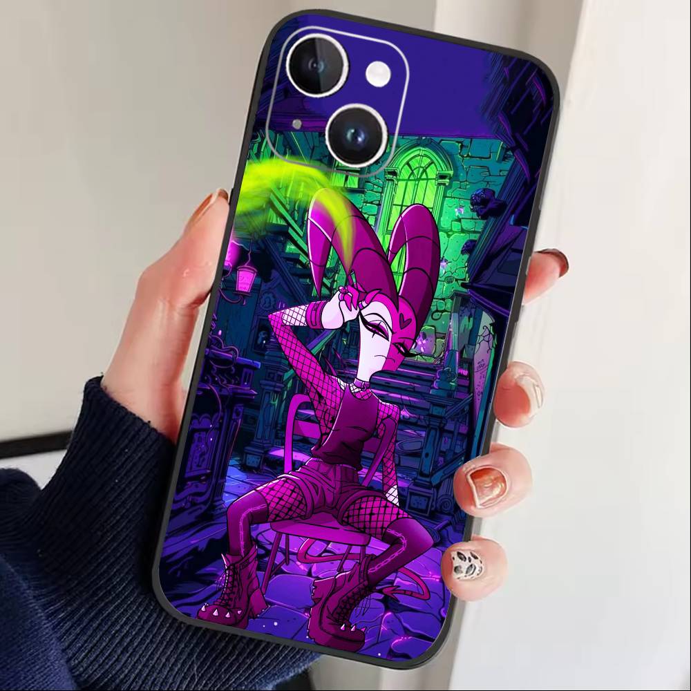 H-Helluva Boss Phone Case For iPhone17,16,15,14,13,12 Plus,Max Soft Silicone Black Cover iPhone15pro