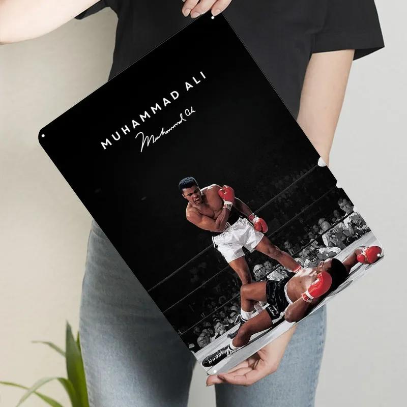 

Muhammad Ali Boxer Oster Boxing Metal Signs Wall Art Mural Custom Tin Plates for Wall Art Decoration Gaming Room Decoration Home 7.9x11.8In(20x30cm)