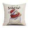 Christmas Pillow Cover New Linen Cartoon Black Print Holiday Home Sofa Cushion Cover