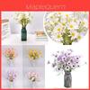Vacker 5-huvuds konstgjord silkesprästkrageblommor bukett för elegant hembordsdekor