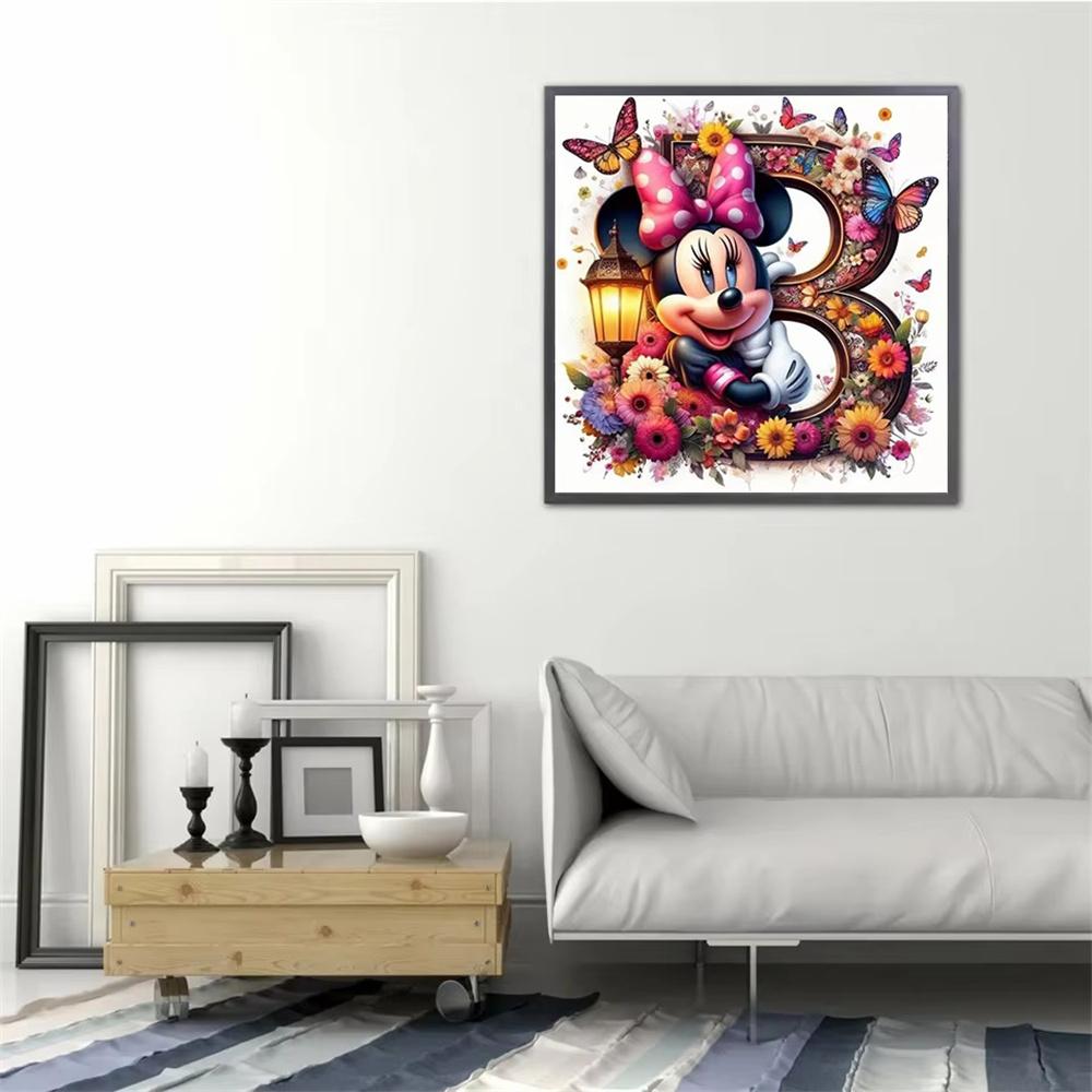 Disney Myszka Miki Malowanie Diamentami Litera Kreskówka Mozaika Diamentowa Kamienie Strass Obrazy Minnie Haft Kwiat Dekoracja Ścienna