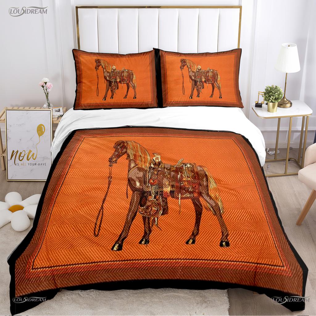 Persia Galoping Horse Al Season Duvet High-End Premium Cover Beding Sets Soft Comfortable Quilt Cover plus Pilowcases Ten Single/Double/Quen/King