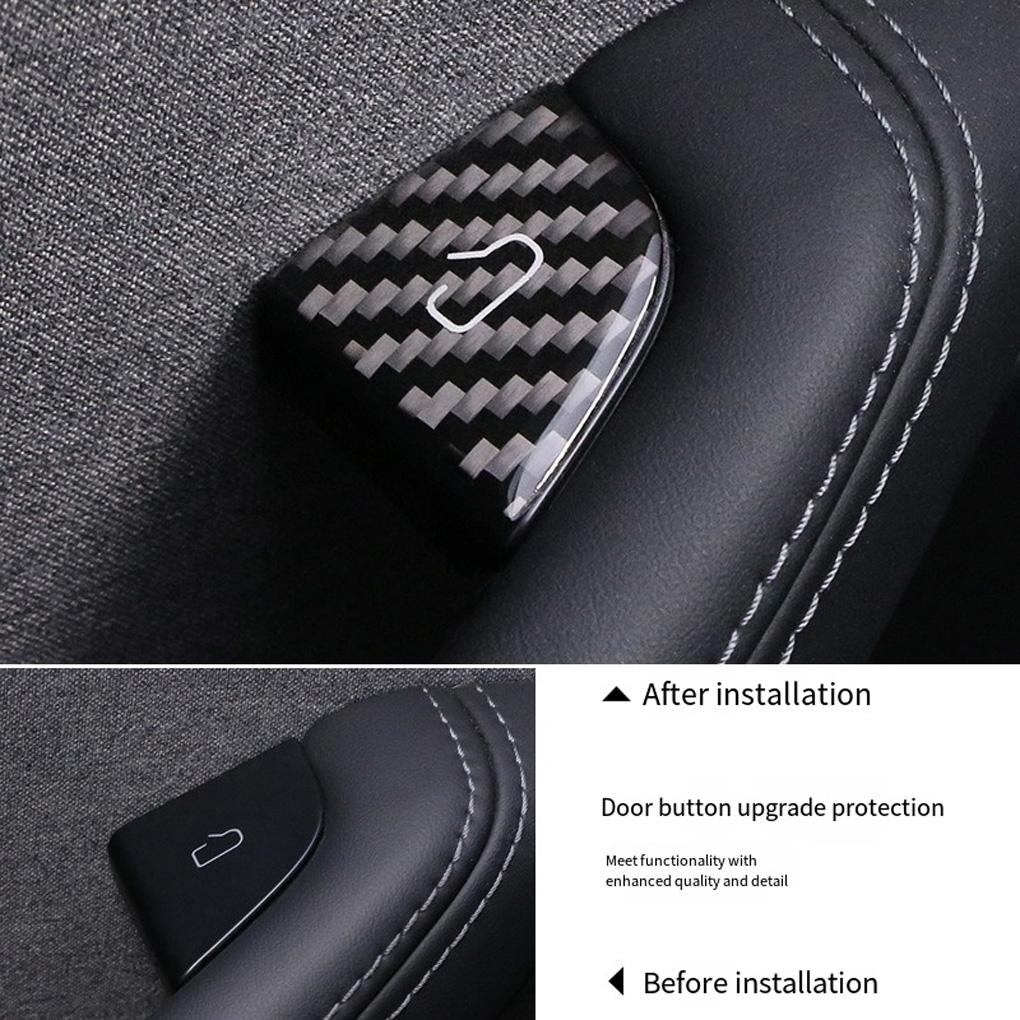 Door Switch Button Sticker For Tesla Model 3 Y Juniper Carbon Fiber Car Interior Door Switch Button Trim Accessories 2019-2025
