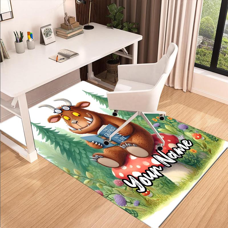Op maat gemaakte The Gruffalo Tapijt, voor Kantoorstoel Woonkamer Slaapkamer Keuken Kamer Decoratie Cadeaus.