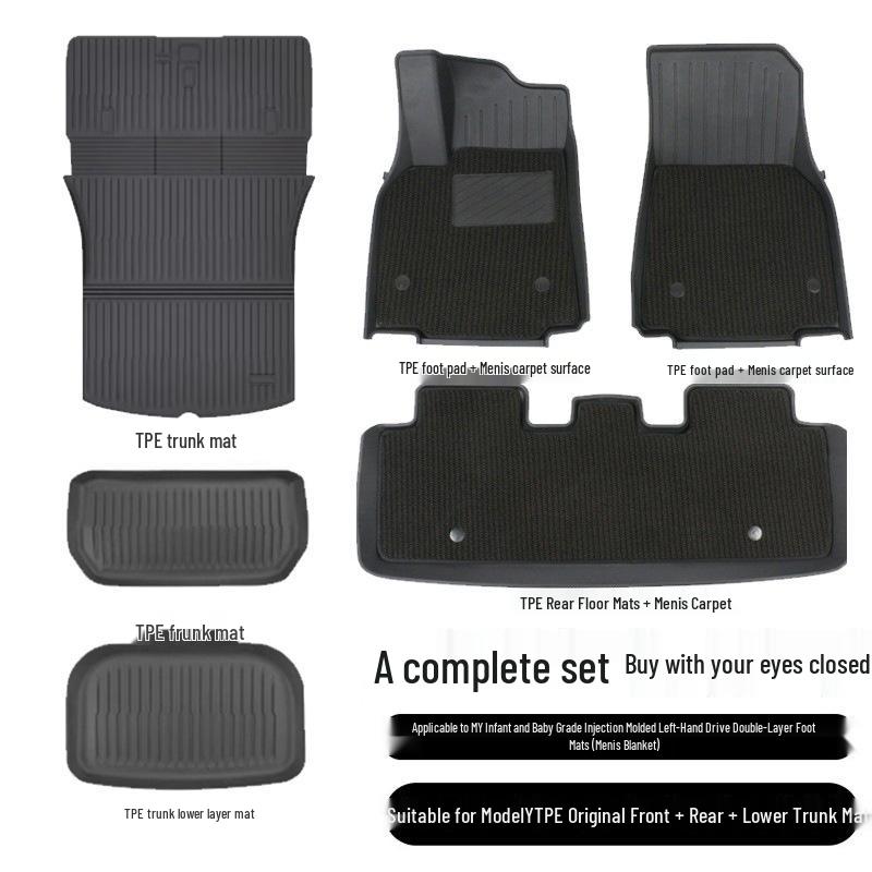Custom TPE Floor and Trunk Mats for Tesla Model 3 & Y
