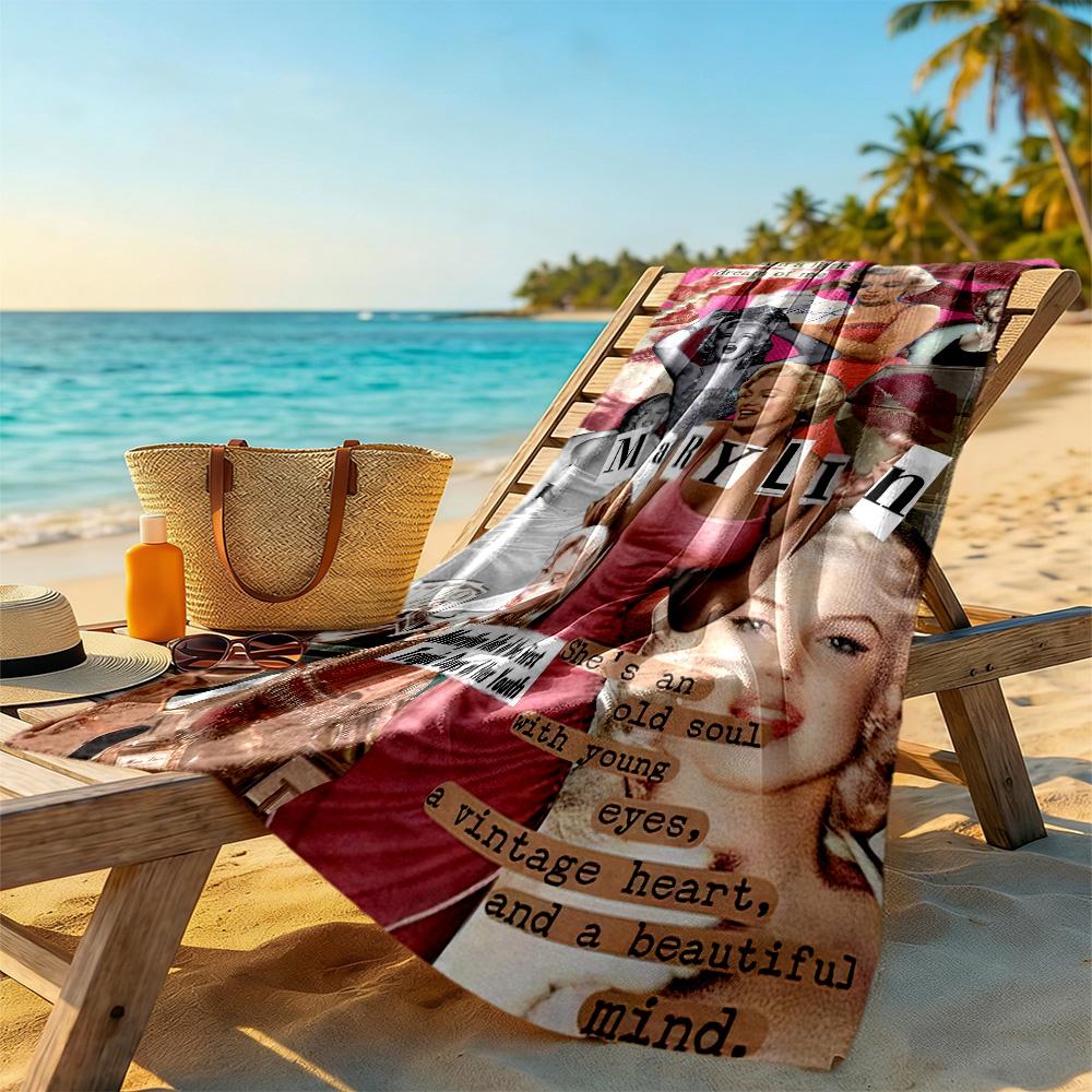 Marilyn Monroe Butterfly Beach Towel Quick-Dry Soft Microfiber Comfortable Lightweight