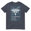 F22 Raptor Blueprint Technical Schematic Aviation Art Tshirt