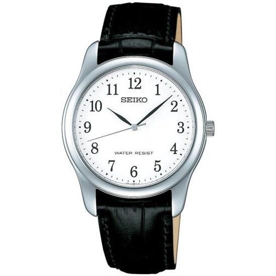 SEIKO SELECTION SCXP033 Mens Unisex Wristwatch Battery-operated Quartz Case Width 35mm Leather Belt White Dial (full Arabic Numeral Display) Stainless