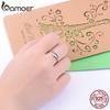 BAMOER 925 Silver Hug Open Ring Warm Love Hand Adjustable Glossy Ring for Women, His Big Loving Family Party Gift