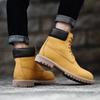 Autumn/Winter Men's & Women's Warm Cotton-Lined Yellow Couple Boots