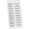 10 Pairs 3D Spiky Faux Mink Lashes False Eyelashes Wispy Lashes with Clear Band Fairy Lashes