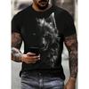 Herren-T-Shirt mit Wolf-Print für verschiedene Schüler, für den Alltag, lässiges T-Shirt für die Stadt, Street Fashion, kurzärmeliges Sommer-Outdoor-Sport-T-Shirt