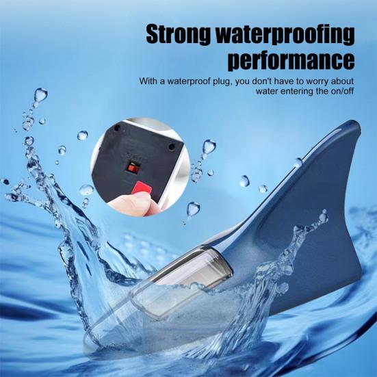 Solar Shark Fins Antenna Light for Car Roof Top LED Warning Lamp with Magnetic Mount Waterproof Auto Tail Decorative Night Safety Light for Cars