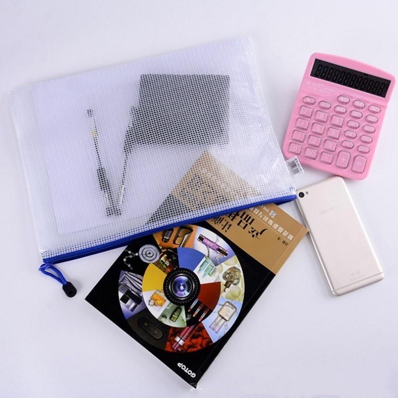 2Pcs  Mesh Bag  Waterproof  File Storage  File Folder  Random Color
