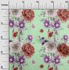 oneOone Cotton Flex Black Fabric Leaves|Lotus & Rose Floral Quilting Supplies Print Sewing Fabric By The Yard 40 Inch
