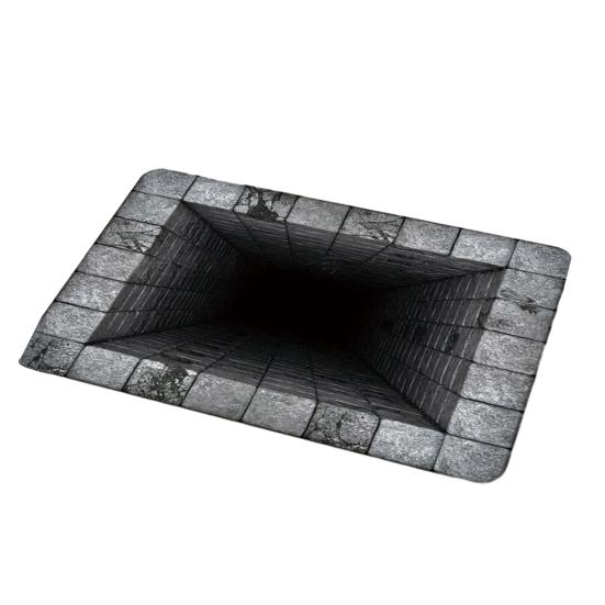 3D Optical Illusion Rug Non-Slip Visual Trap Floor Mat Bottomless Pit Visual Illusion Doormat