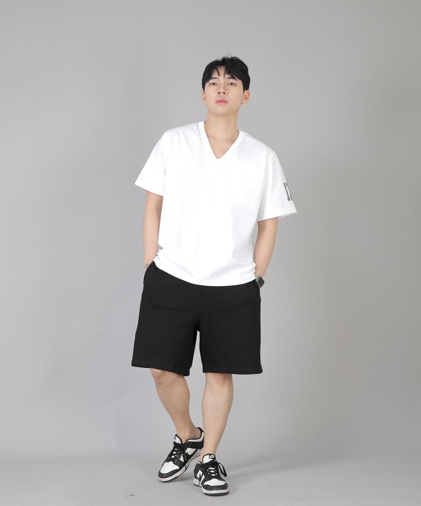 Seinteukeulu Plain Sweat Shorts Ess-352 Black