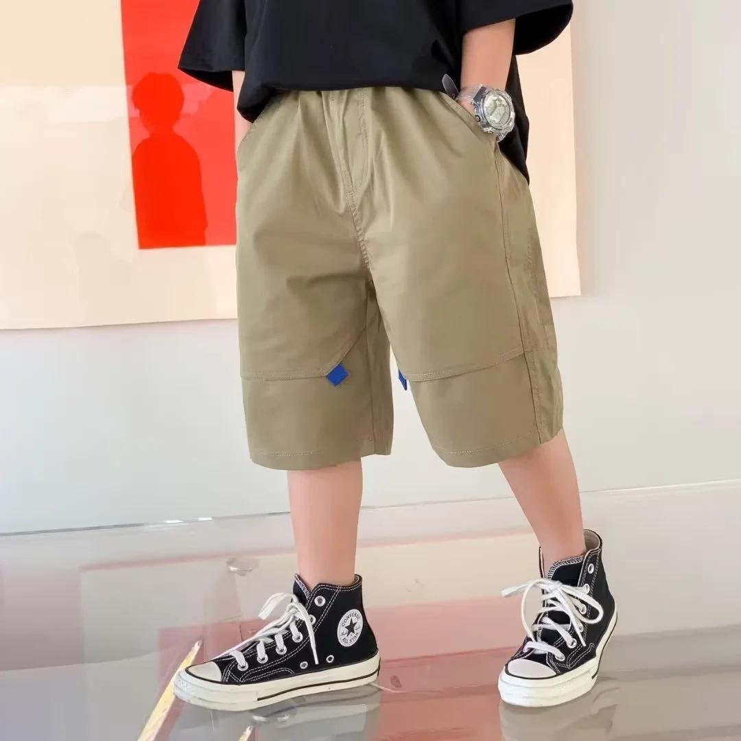 

Boys Mid-Length Summer Shorts 2023 - Trendy Lightweight Sportswear 170 cm хаки