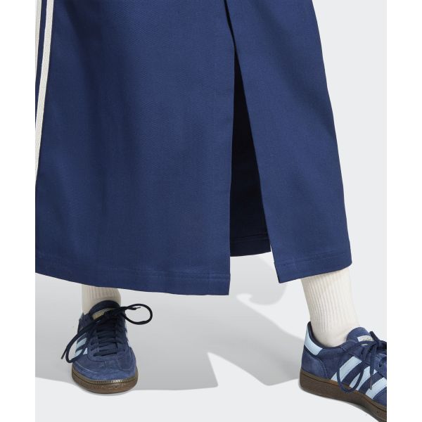 Adidas Originals Midi Cotton Twill Logo Pattern Mid-Rise Outdoor Casual Long Skirt Women Skirts Night-Indigo IX1039