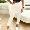 Summer Ladies Colorful Plants Printed Sweatpants Loose Fit Drawstring Joggers Elastic Cuff Daily Casual Pants