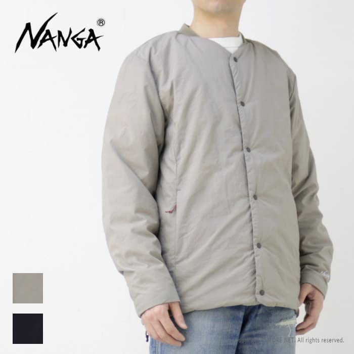 NANGA No Collar Soft Down Size M Men's Cardigan, Black, N1B1BK,