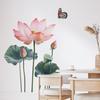 Vintage Lotus Flower Self Adhesive Wall Sticker for Living Room TV Background Bedroom Room Decor