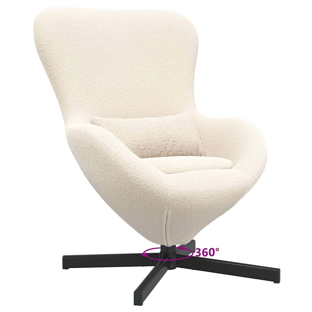 Egg Chair Cream 63 x 73 x 90 cm Fabric