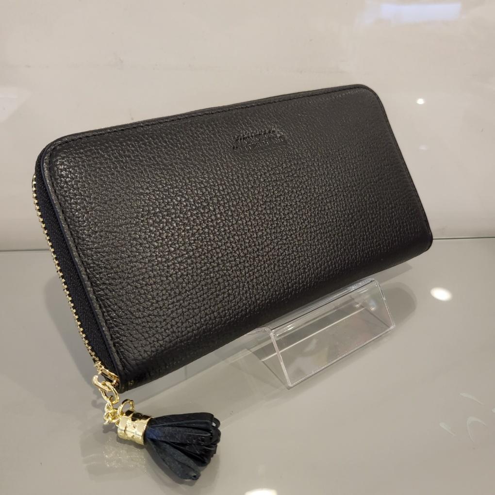 Moncross BK38061 Women's Cowhide Tassel Point Zipper Long Wallet