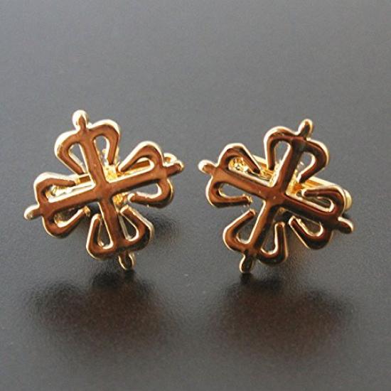 Kamakura Cufflinks Workshop Gold Cross Clover Cufflinks Cf1919