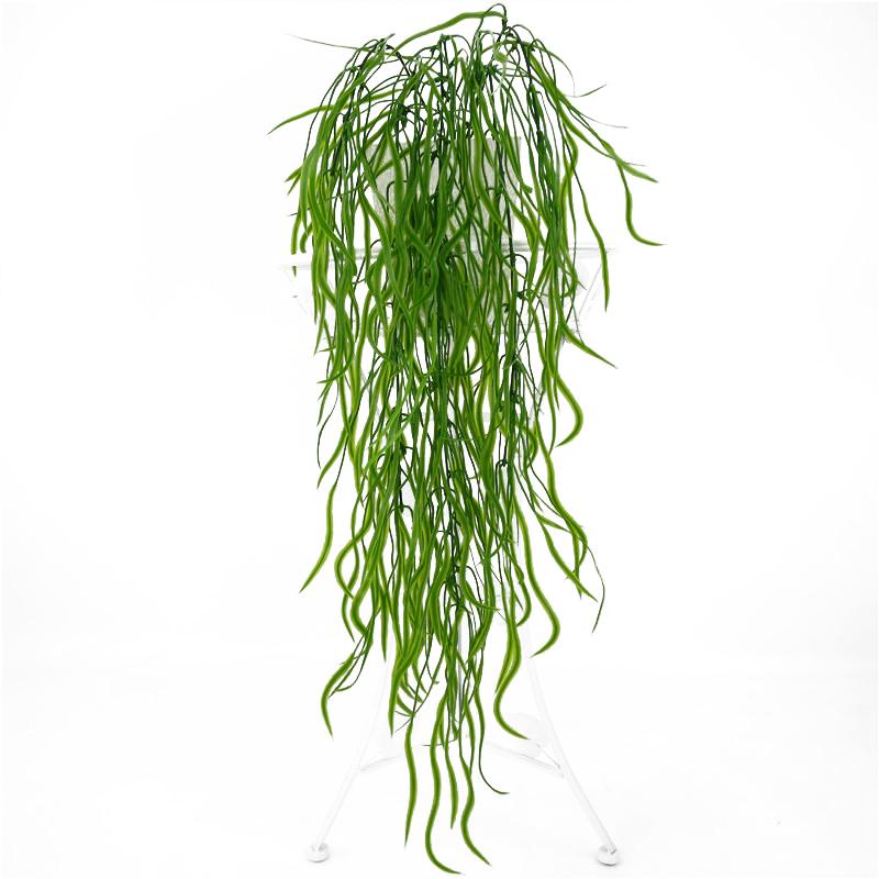 Sztuczna roślina z tworzywa sztucznego Kwiat Zielona ściana wiszący liść Wystrój biura domowego