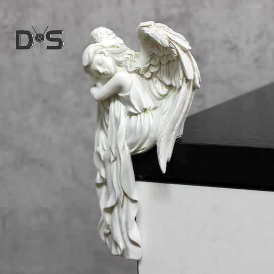 Spící anděl Dekorace rámu dveří Okřídlená dívka Roh dveří Pryskyřičná figurka Domácí kancelář Anděl strážce Přední dveře Hrana Topper Sitter Ornament