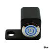 12V Motorcycle Switch 10mm Mirror Mount Motorbike Headlight Hazard Brake Fog Lights Manual-return Switch Waterproof CNC Aluminum