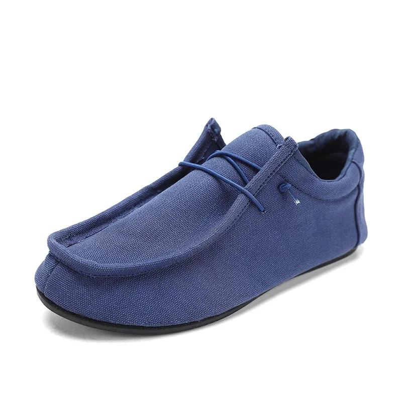 YRZL Men's Canvas Shoes Breathable Casual Walking Shoe Indoor Thin Bottom Home Bedroom Mens Slippers Comfortable Loafers for Men