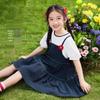 Xia Yinman Girls' Bubble Sleeve Fake Two-Piece Floral Summer Dress